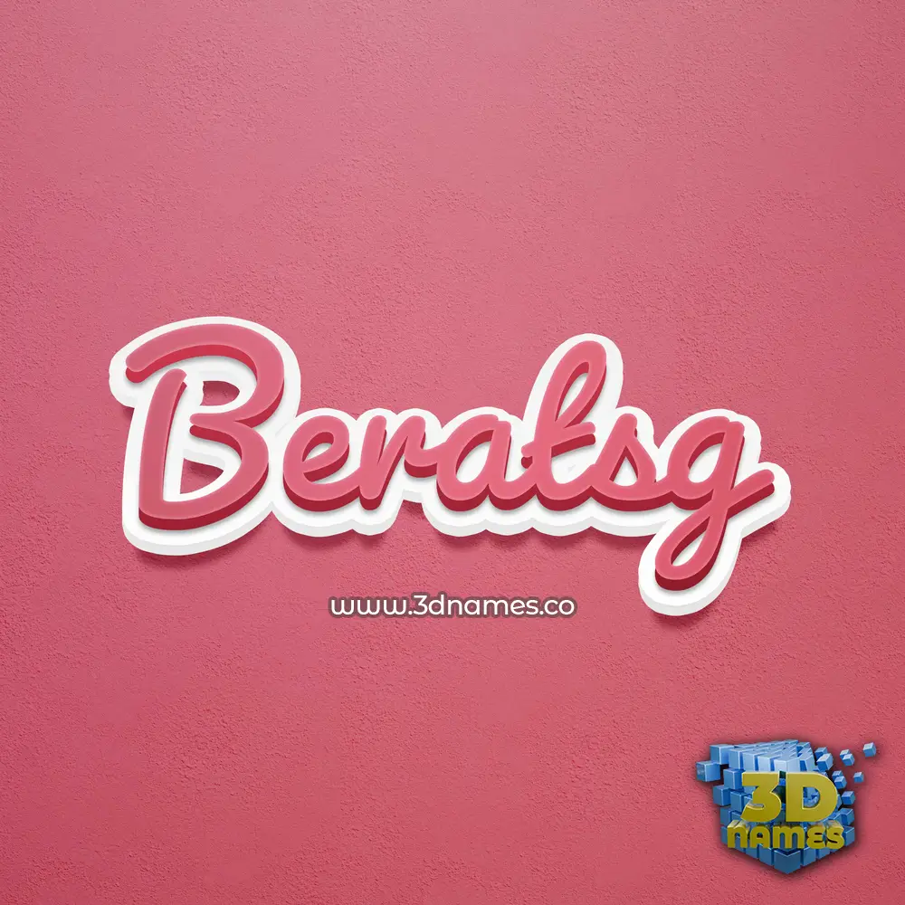beratsg in Red Scribble style - 3D name wallpaper