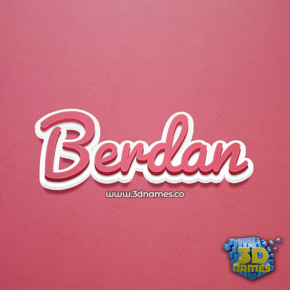 berdan in Red Scribble style - 3D name wallpaper