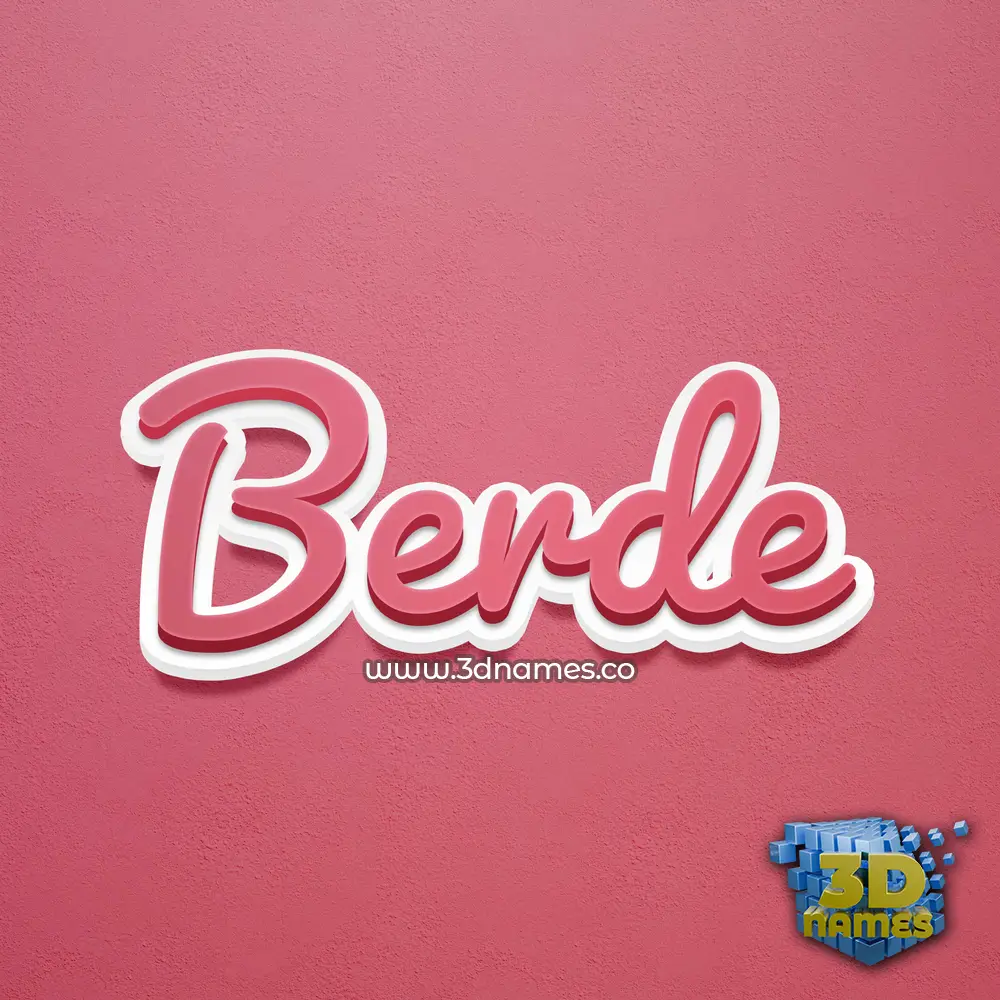 berde in Red Scribble style - 3D name wallpaper