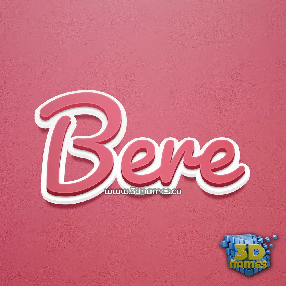 bere in Red Scribble style - 3D name wallpaper