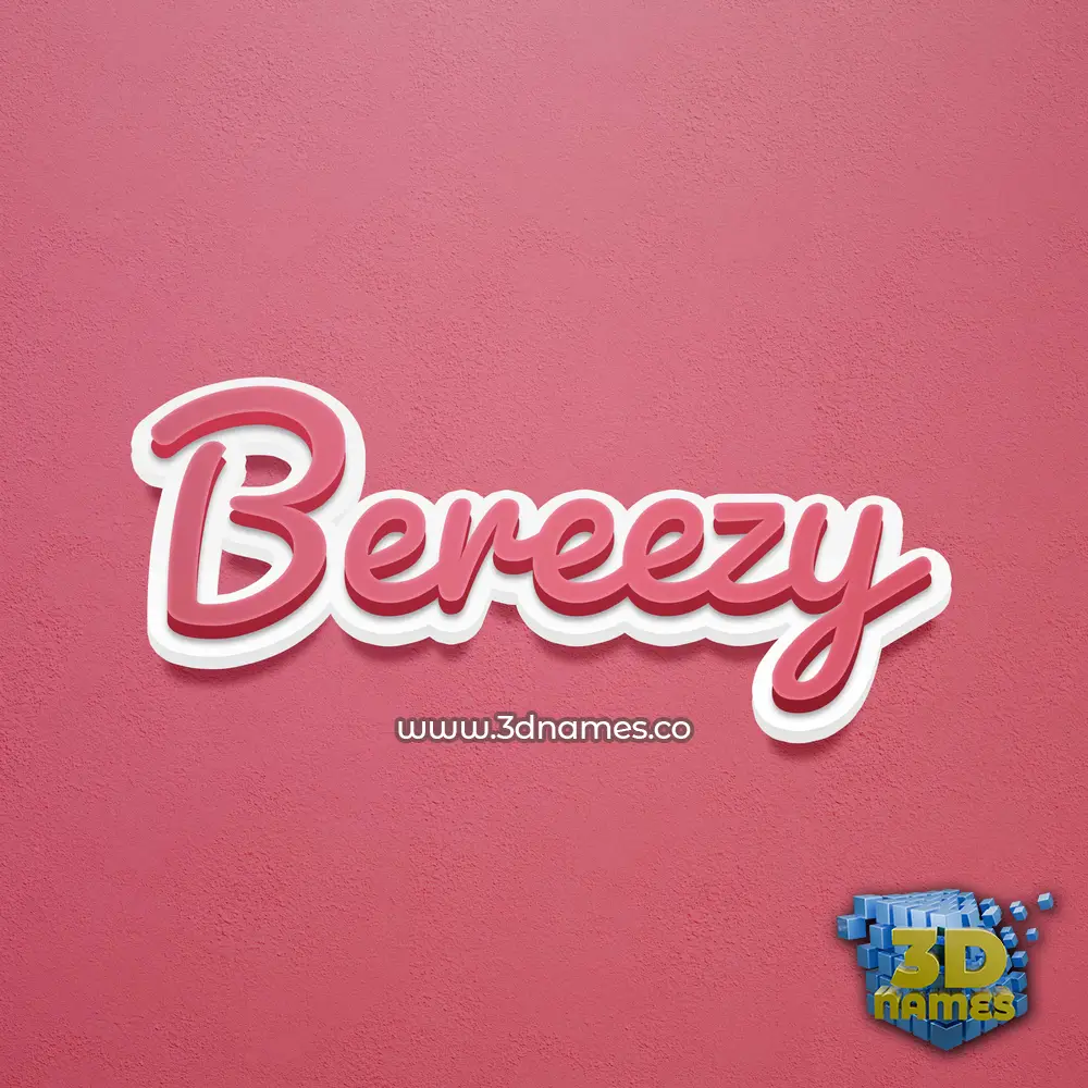 bereezy in Red Scribble style - 3D name wallpaper