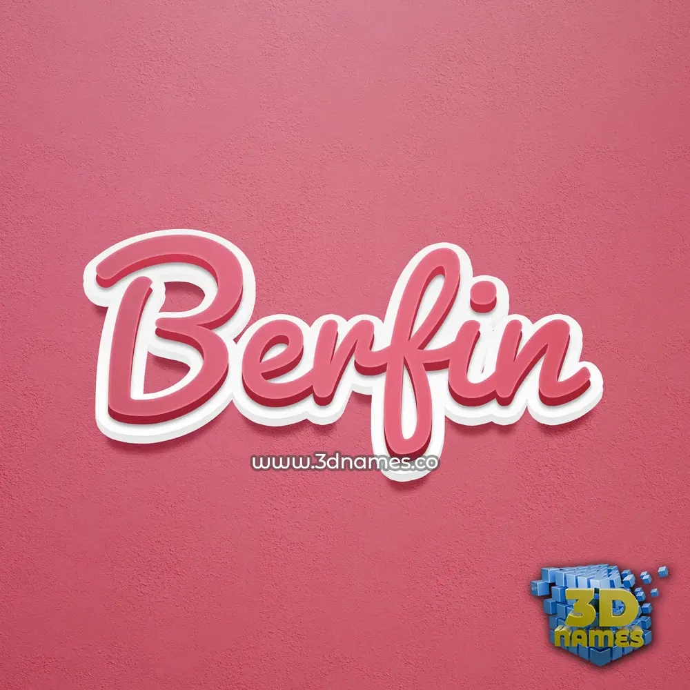berfin in Red Scribble style - 3D name wallpaper