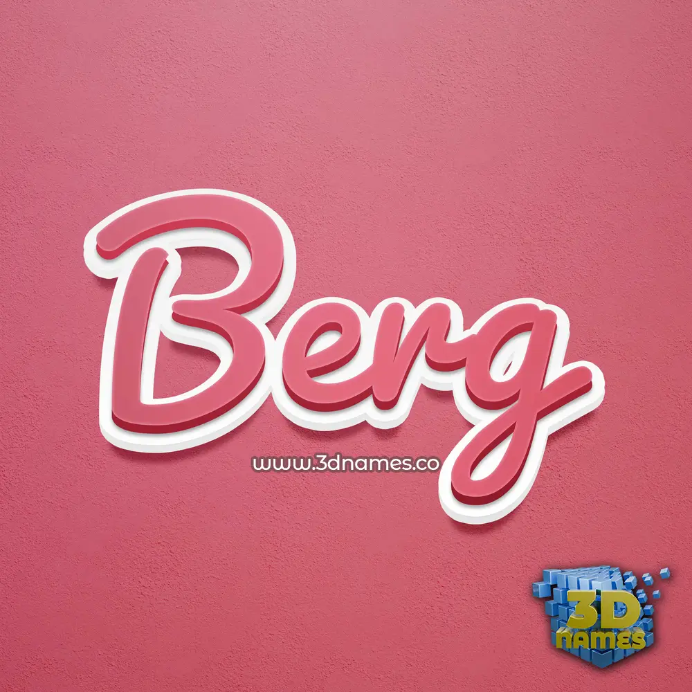 berg in Red Scribble style - 3D name wallpaper