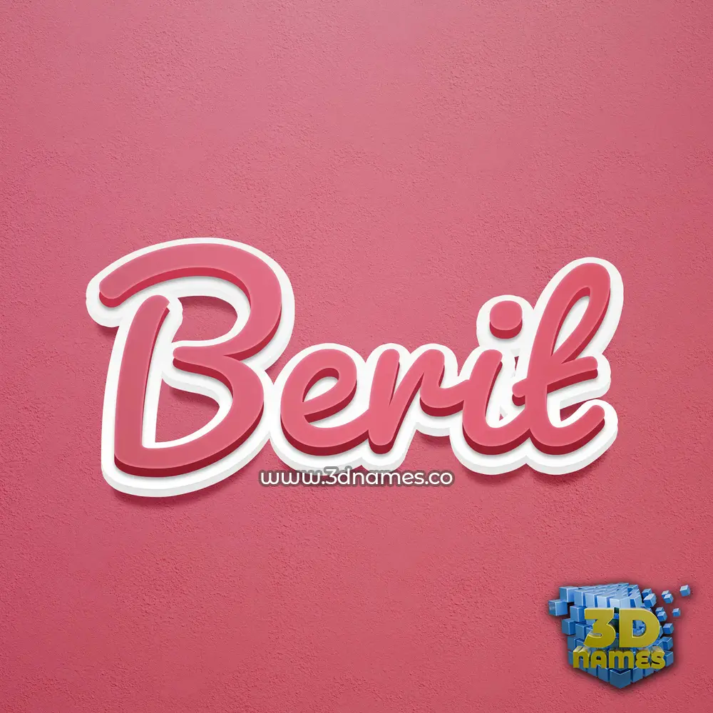 berit in Red Scribble style - 3D name wallpaper