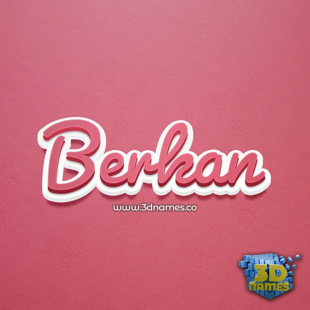 berkan in Red Scribble style - 3D name wallpaper