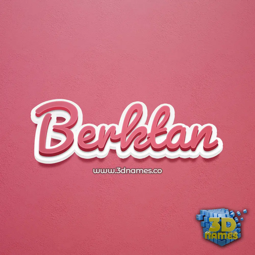 berktan in Red Scribble style - 3D name wallpaper