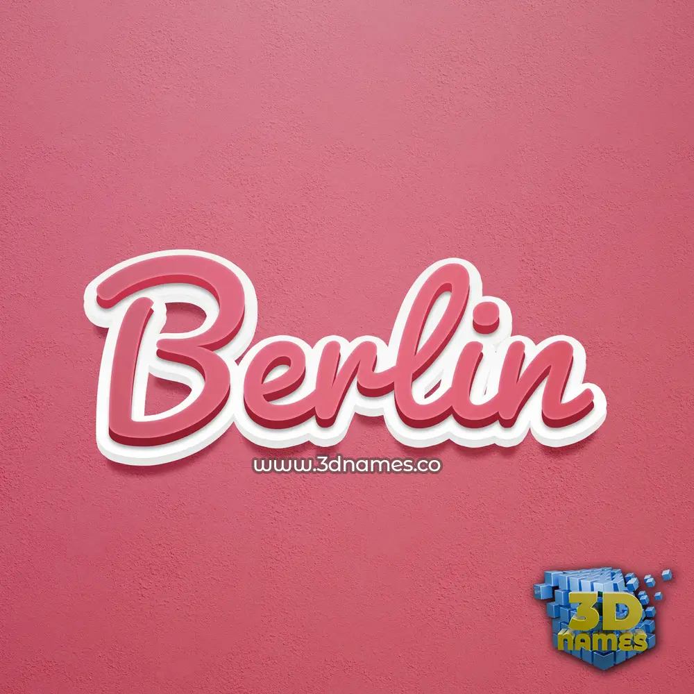 berlin in Red Scribble style - 3D name wallpaper