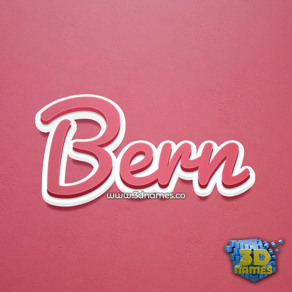 bern in Red Scribble style - 3D name wallpaper