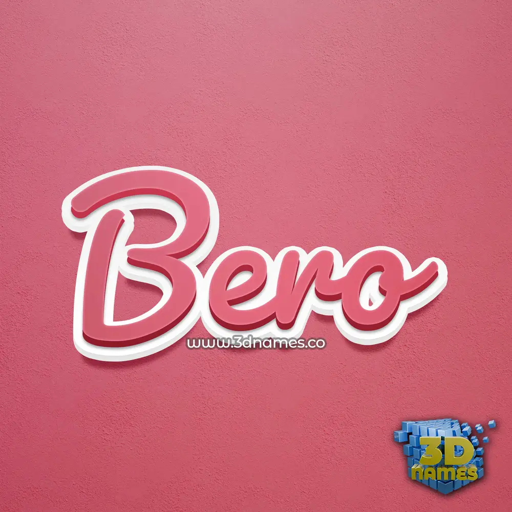 bero in Red Scribble style - 3D name wallpaper