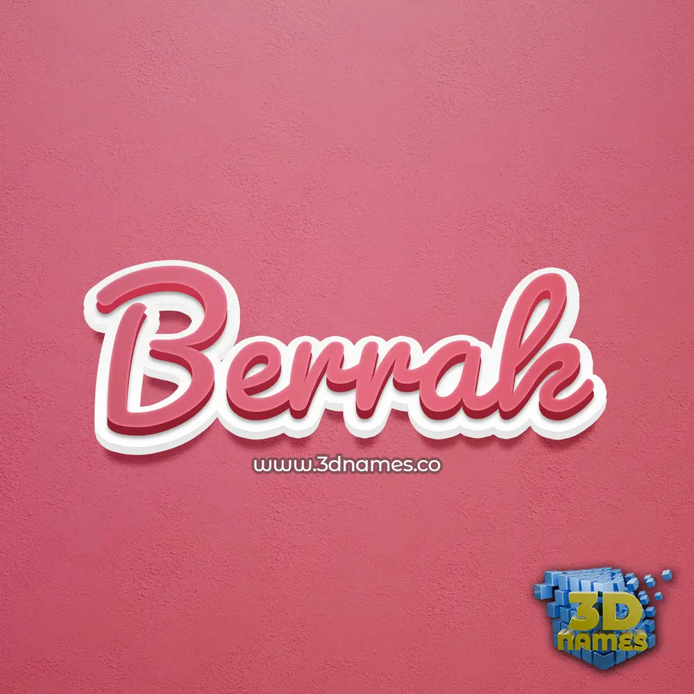 berrak in Red Scribble style - 3D name wallpaper