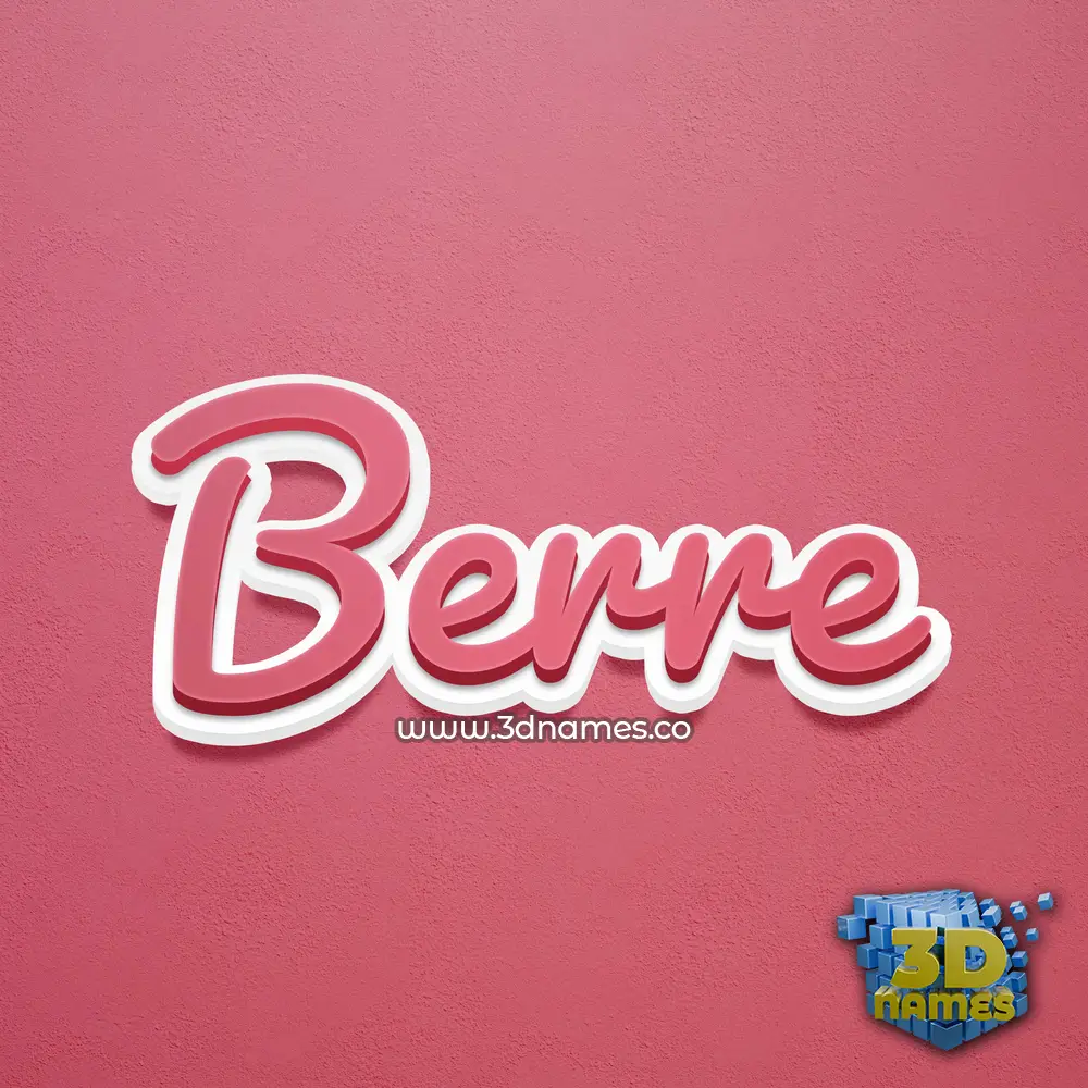 berre in Red Scribble style - 3D name wallpaper