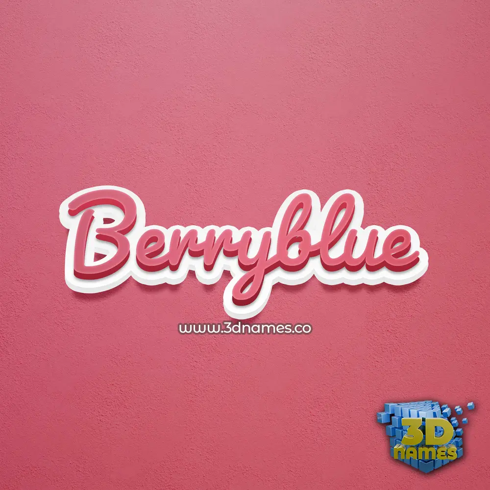 berryblue in Red Scribble style - 3D name wallpaper