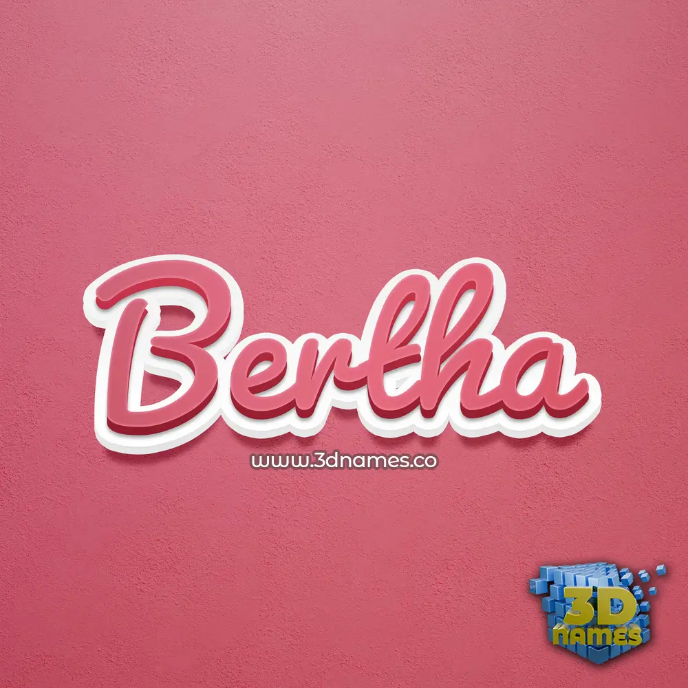 bertha in Red Scribble style - 3D name wallpaper