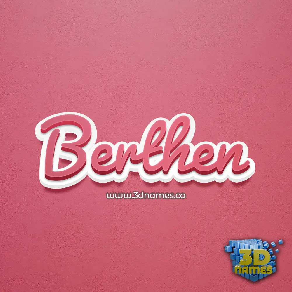 berthen in Red Scribble style - 3D name wallpaper