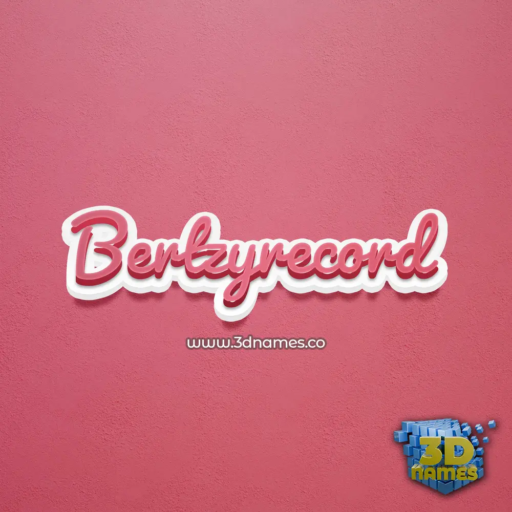 bertzyrecord in Red Scribble style - 3D name wallpaper