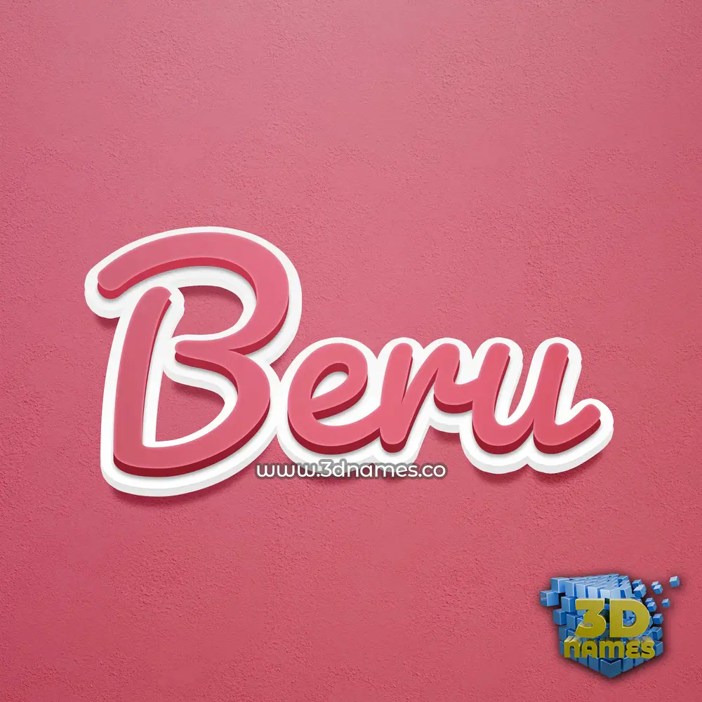 beru in Red Scribble style - 3D name wallpaper