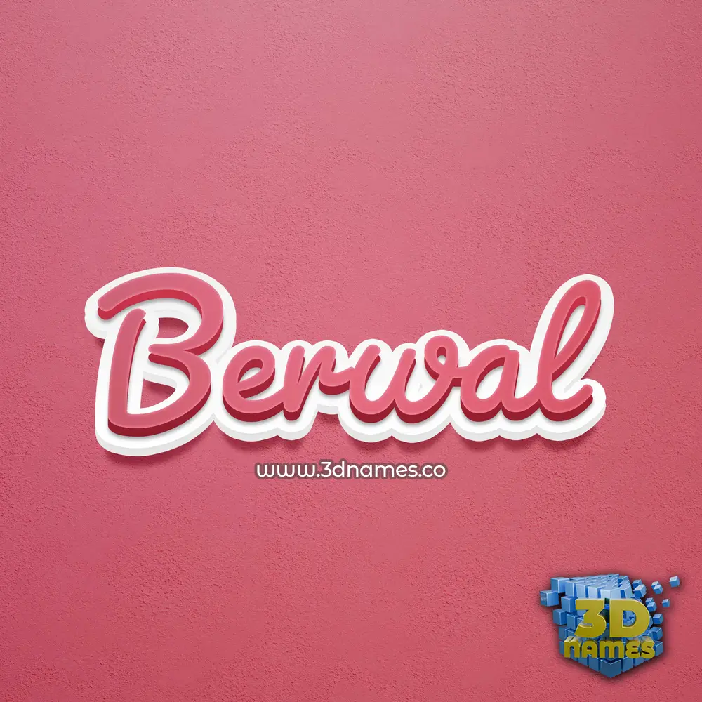 berwal in Red Scribble style - 3D name wallpaper