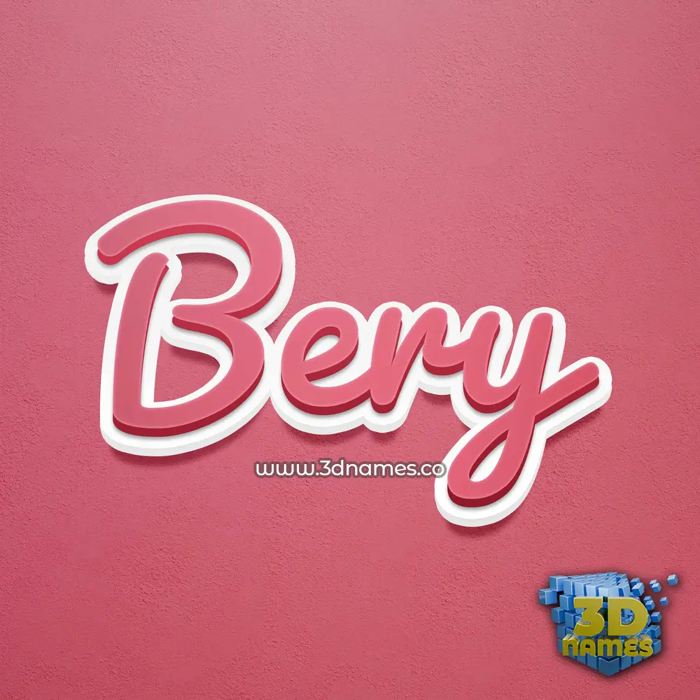 bery in Red Scribble style - 3D name wallpaper