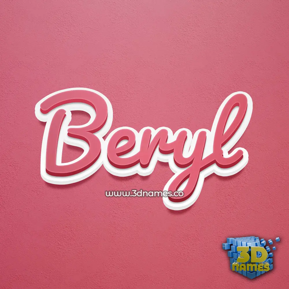 beryl in Red Scribble style - 3D name wallpaper