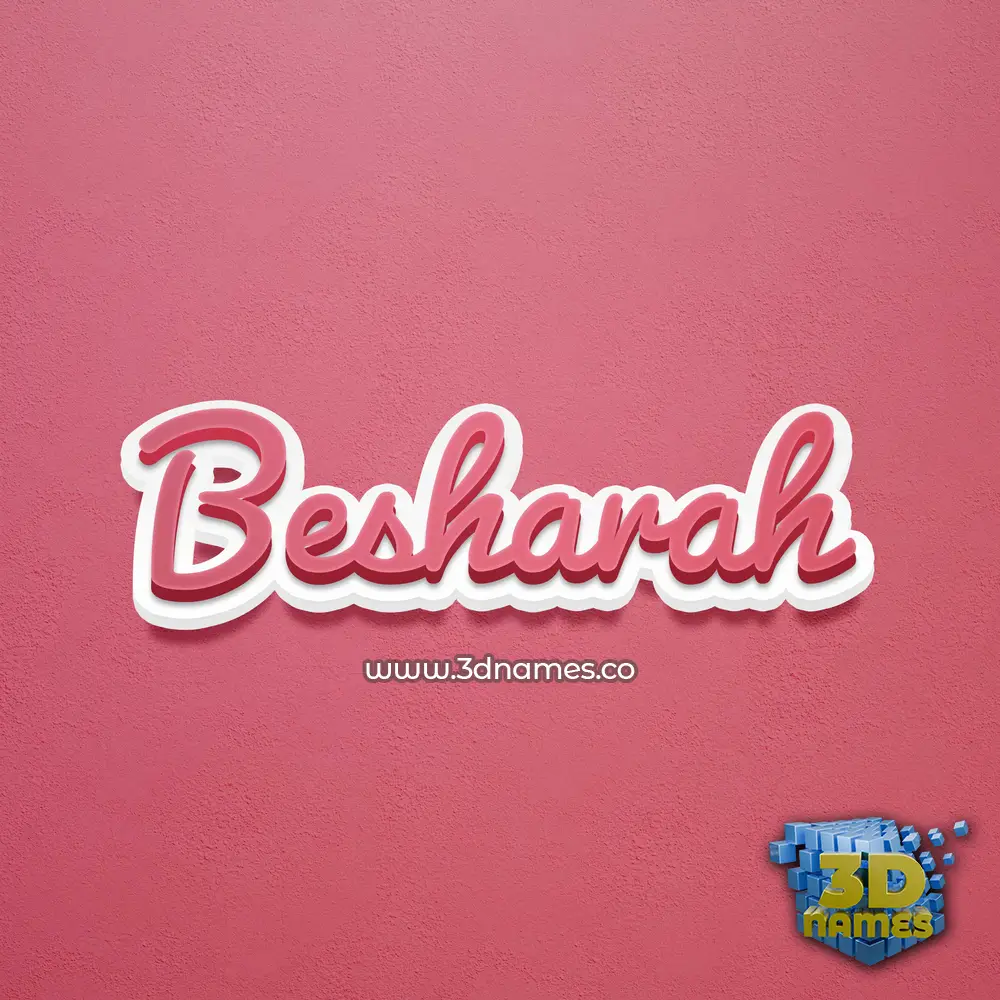 besharah in Red Scribble style - 3D name wallpaper