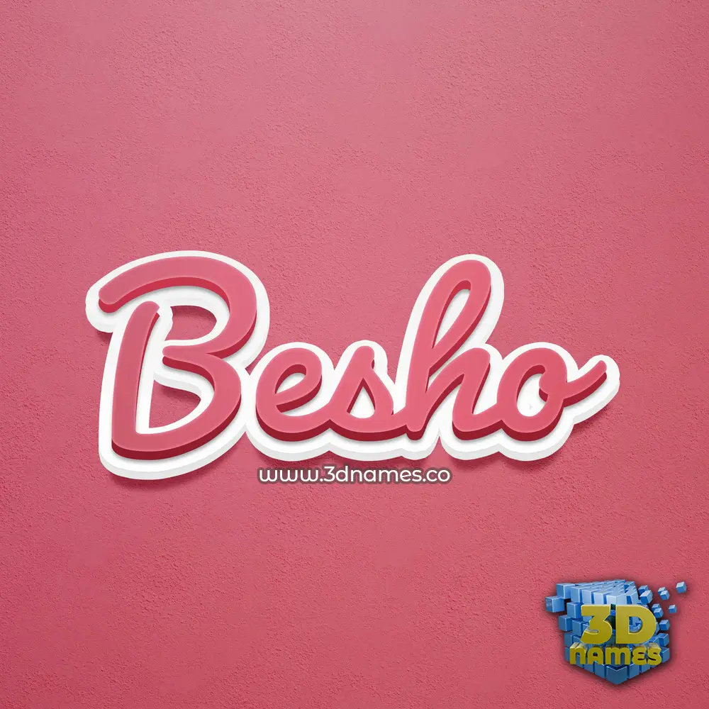 besho in Red Scribble style - 3D name wallpaper