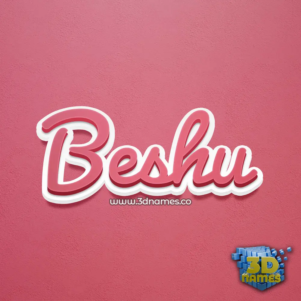 beshu in Red Scribble style - 3D name wallpaper