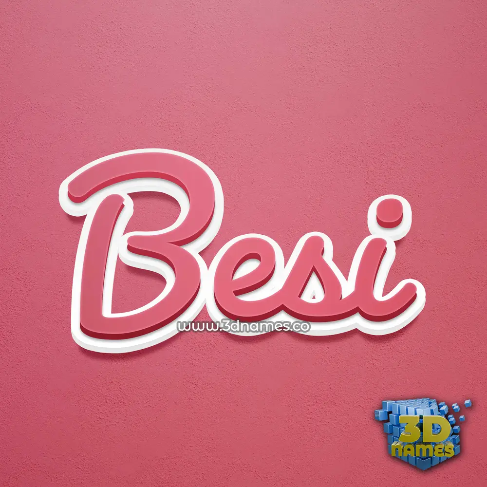 besi in Red Scribble style - 3D name wallpaper