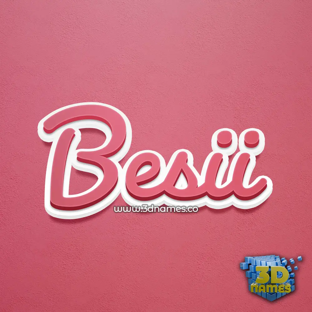 besii in Red Scribble style - 3D name wallpaper