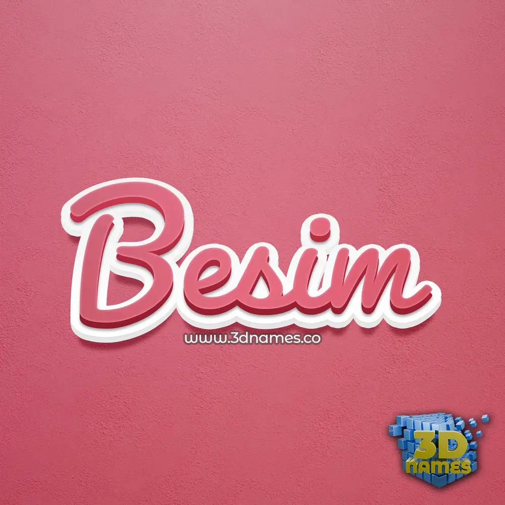 besim in Red Scribble style - 3D name wallpaper