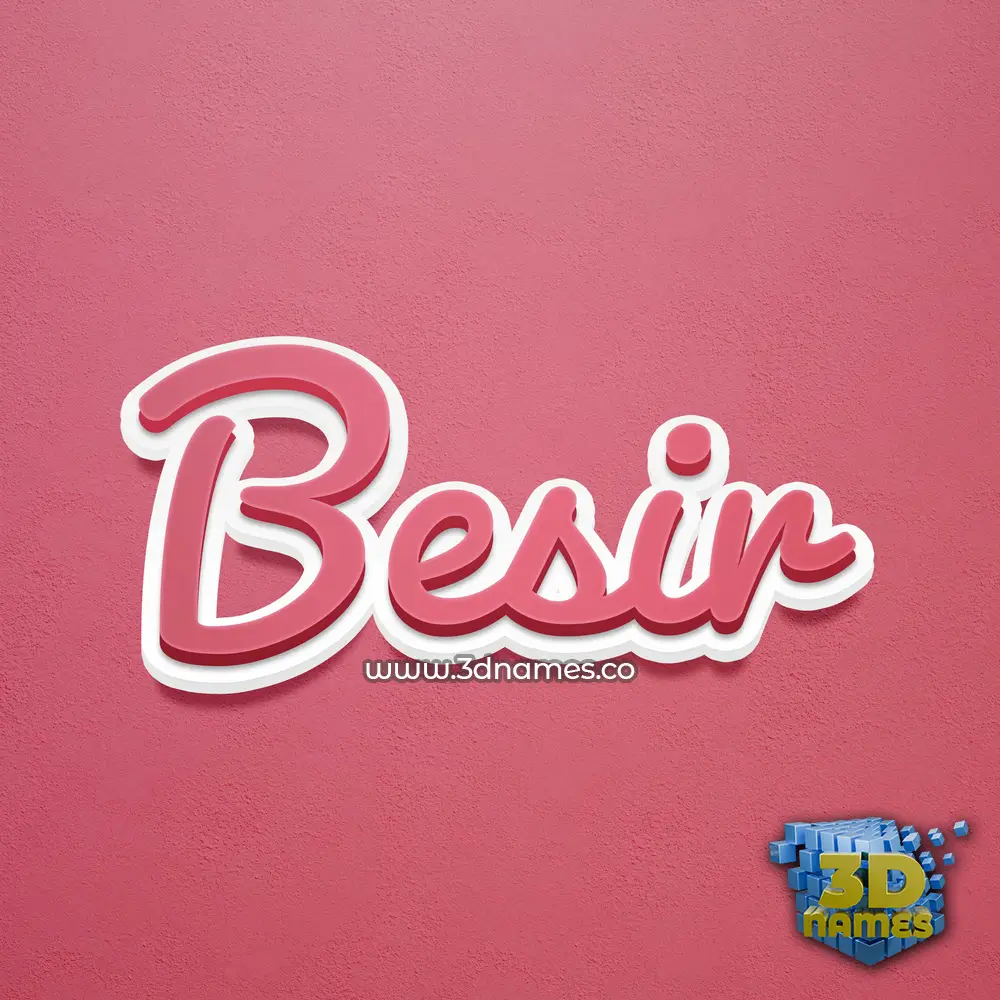 besir in Red Scribble style - 3D name wallpaper