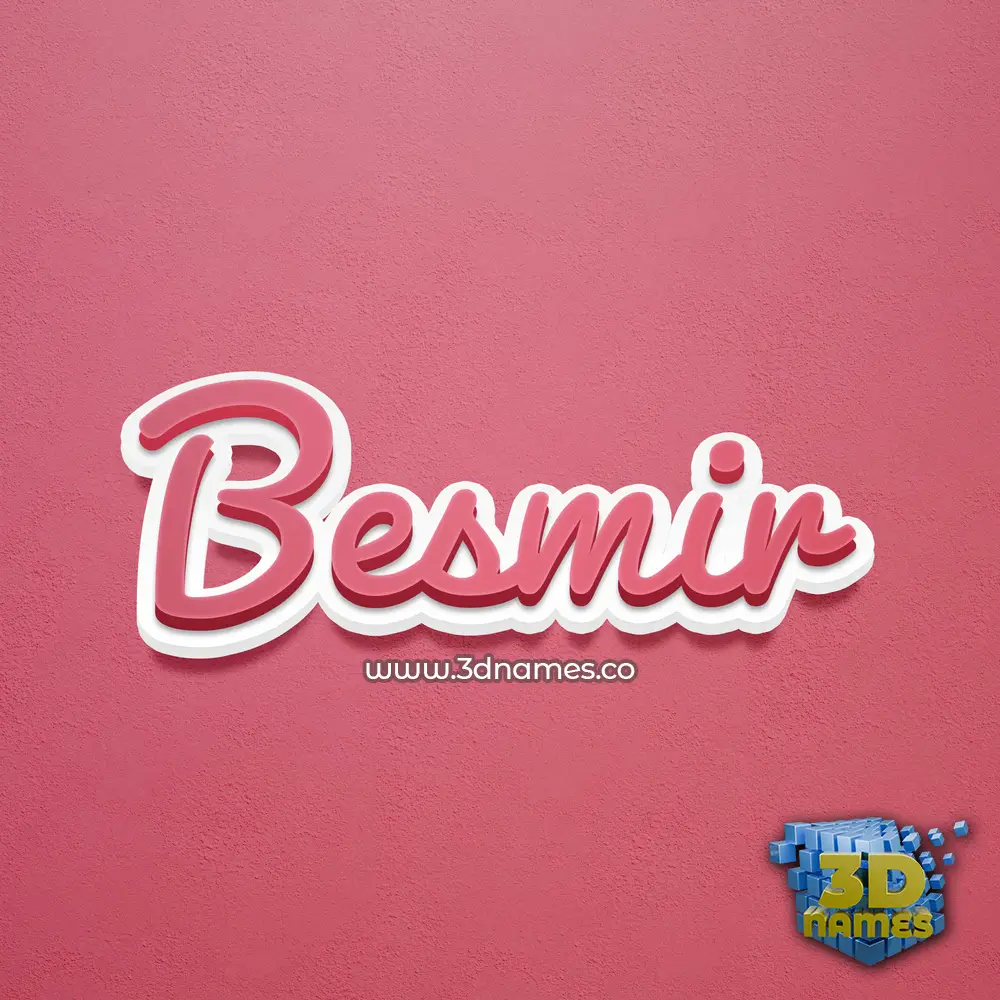 besmir in Red Scribble style - 3D name wallpaper
