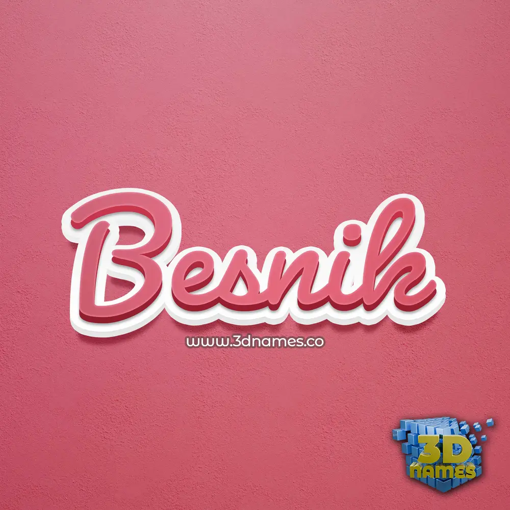 besnik in Red Scribble style - 3D name wallpaper