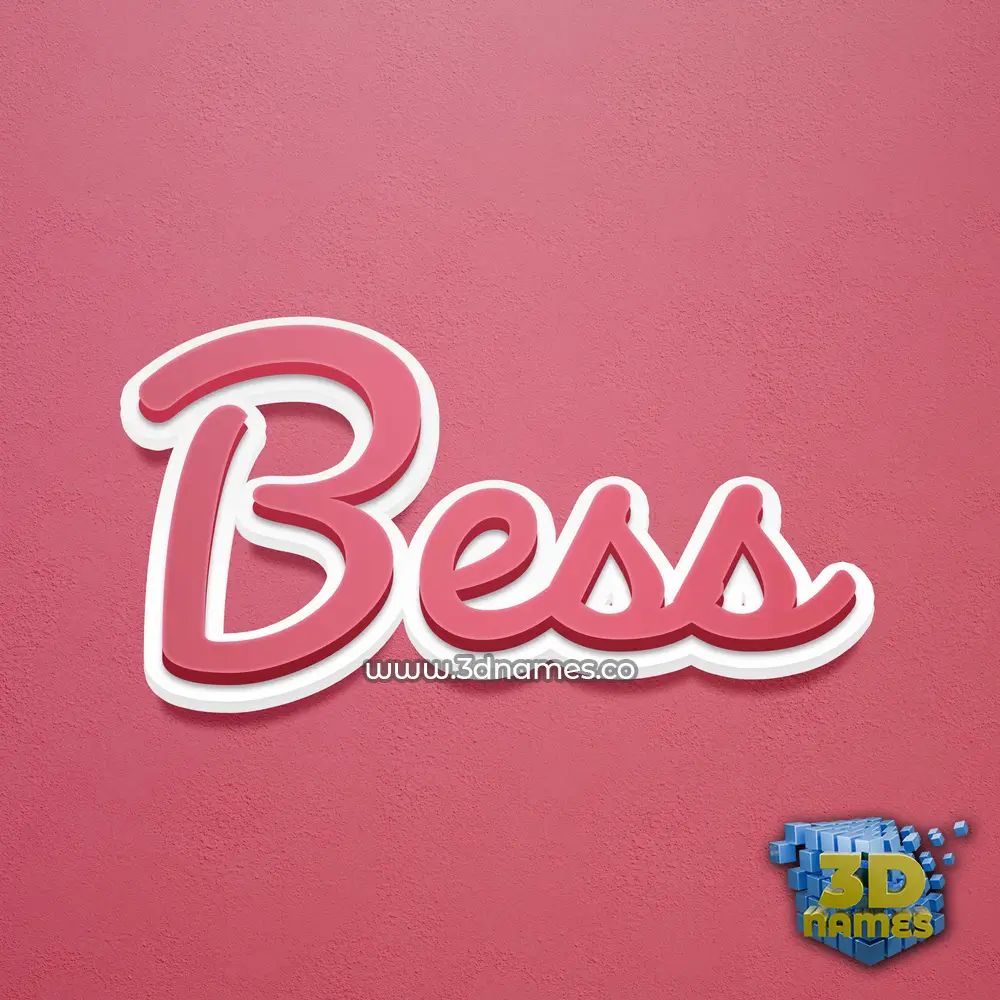 bess in Red Scribble style - 3D name wallpaper