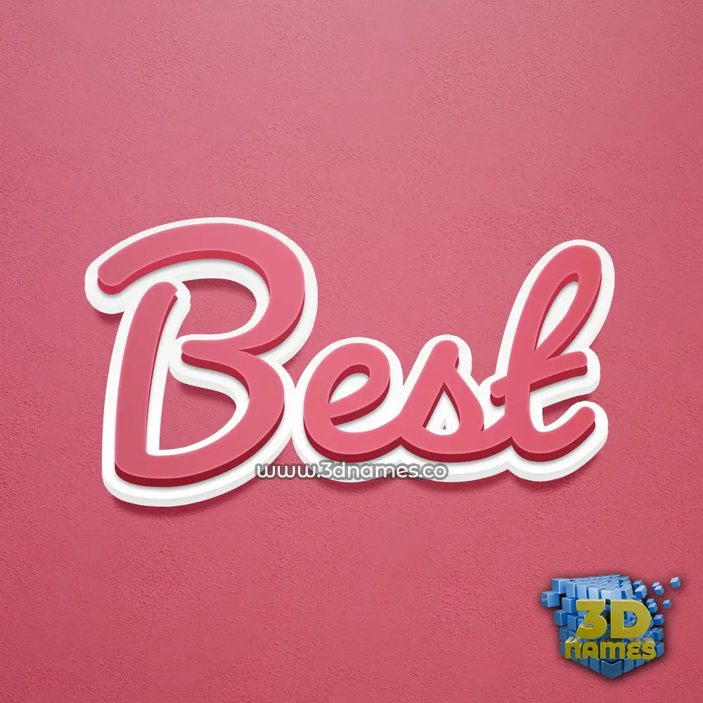 best in Red Scribble style - 3D name wallpaper