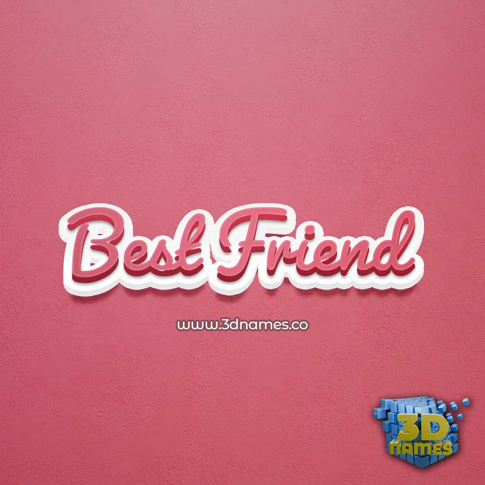best friend in Red Scribble style - 3D name wallpaper