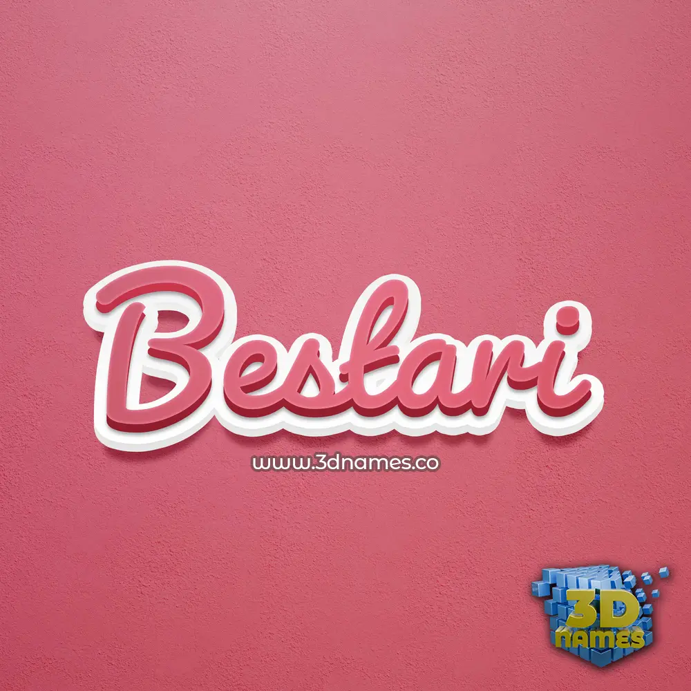 bestari in Red Scribble style - 3D name wallpaper