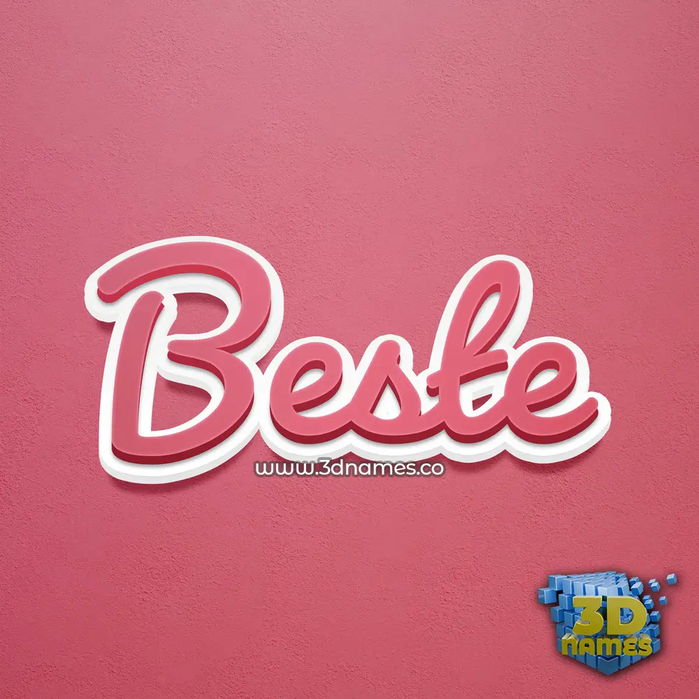 beste in Red Scribble style - 3D name wallpaper