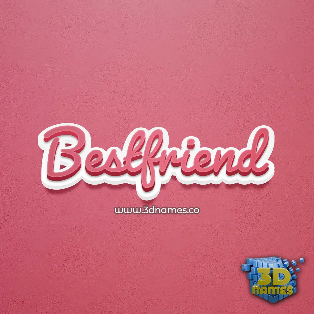 bestfriend in Red Scribble style - 3D name wallpaper
