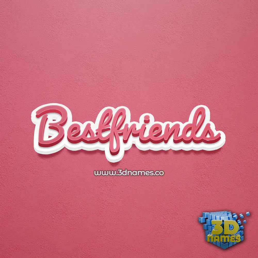 bestfriends in Red Scribble style - 3D name wallpaper