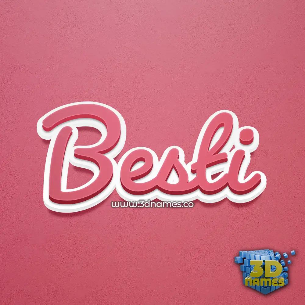 besti in Red Scribble style - 3D name wallpaper