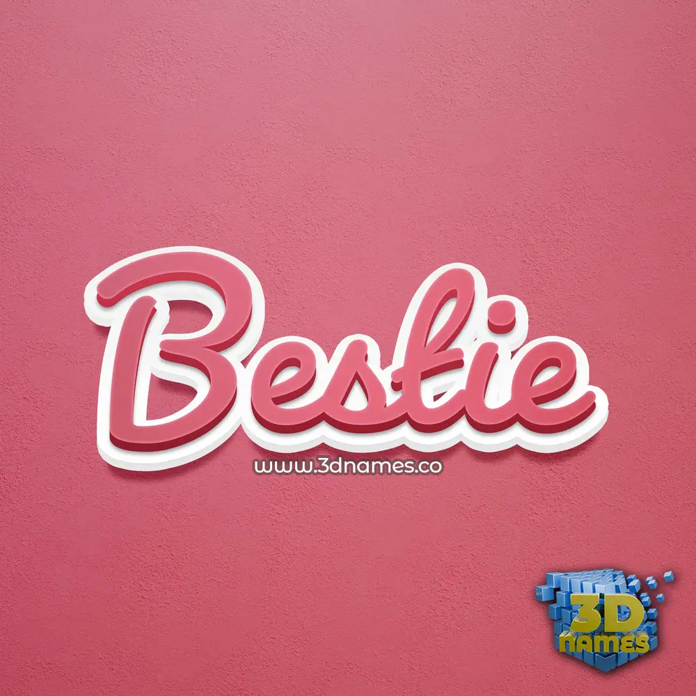 bestie in Red Scribble style - 3D name wallpaper