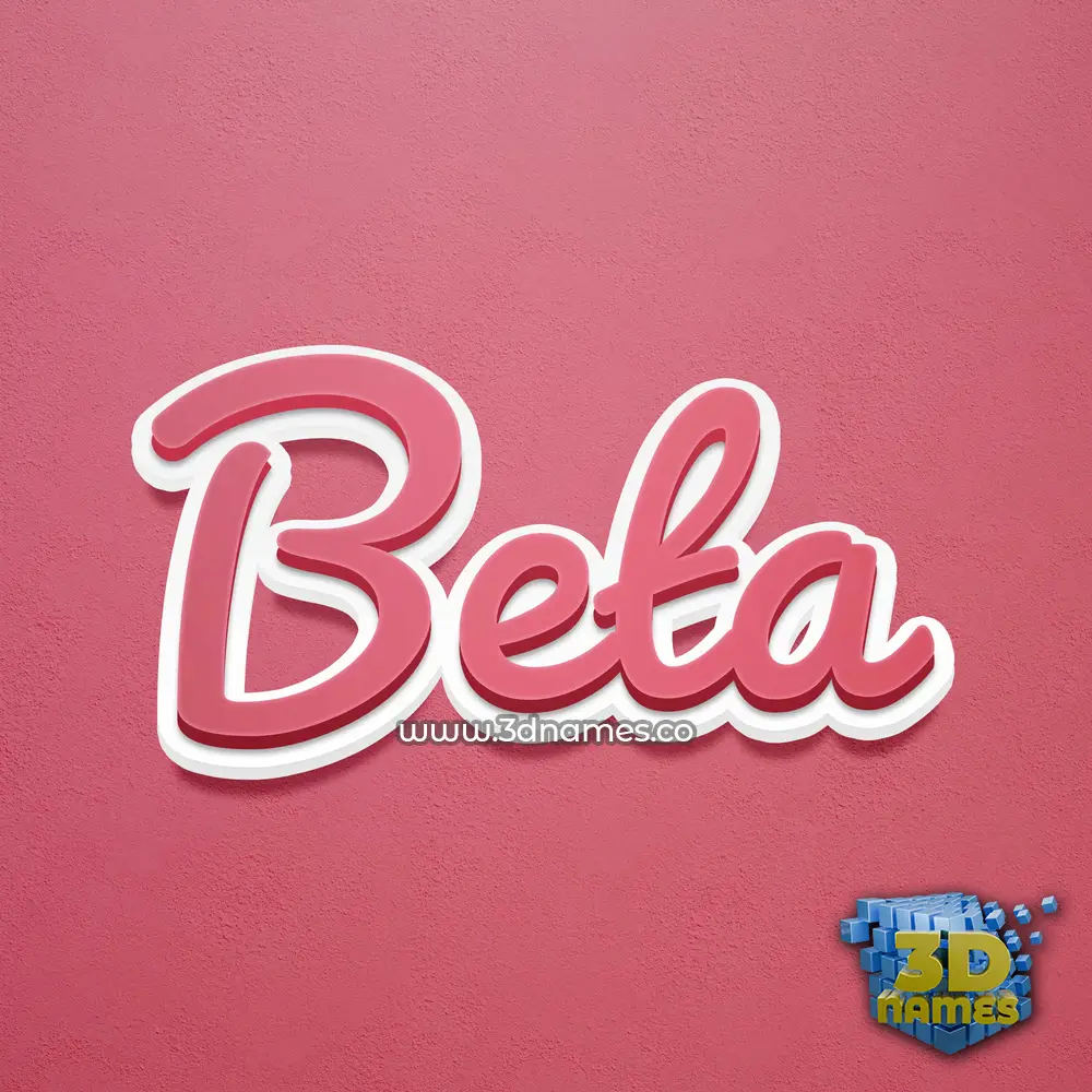beta in Red Scribble style - 3D name wallpaper