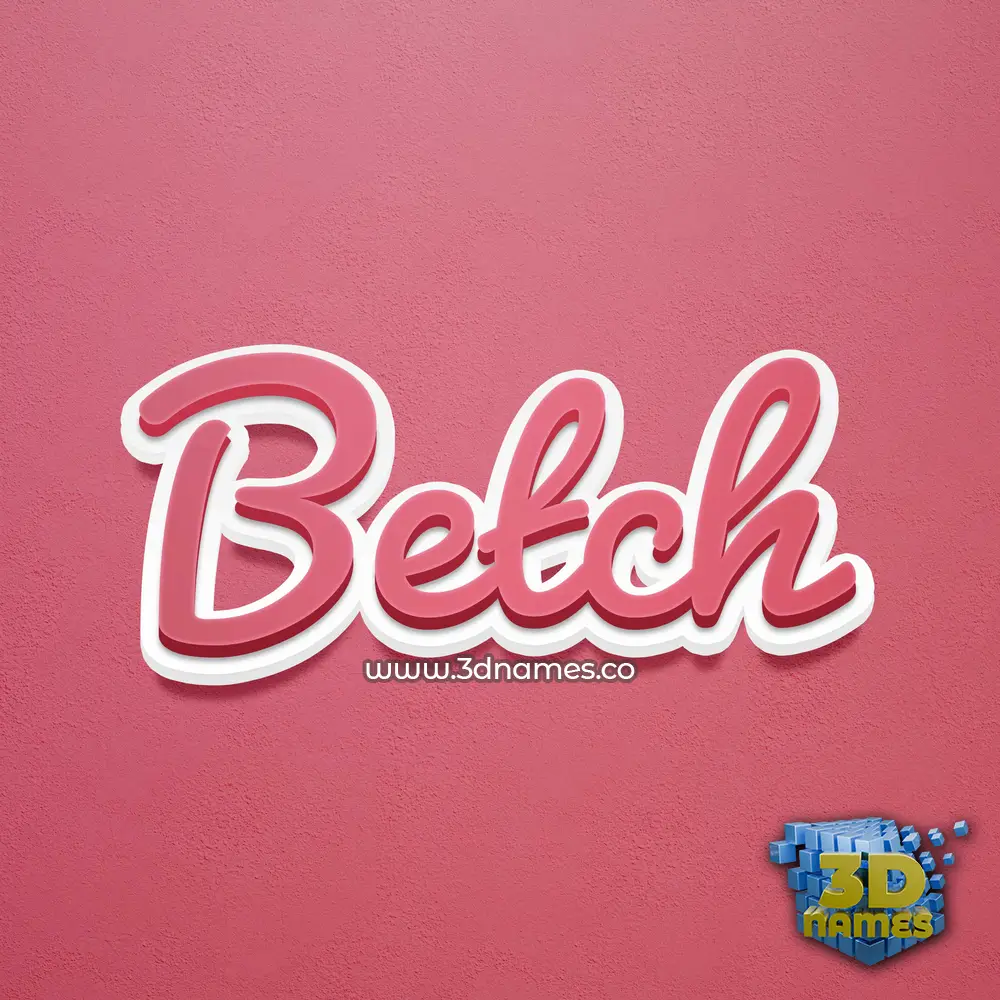 betch in Red Scribble style - 3D name wallpaper
