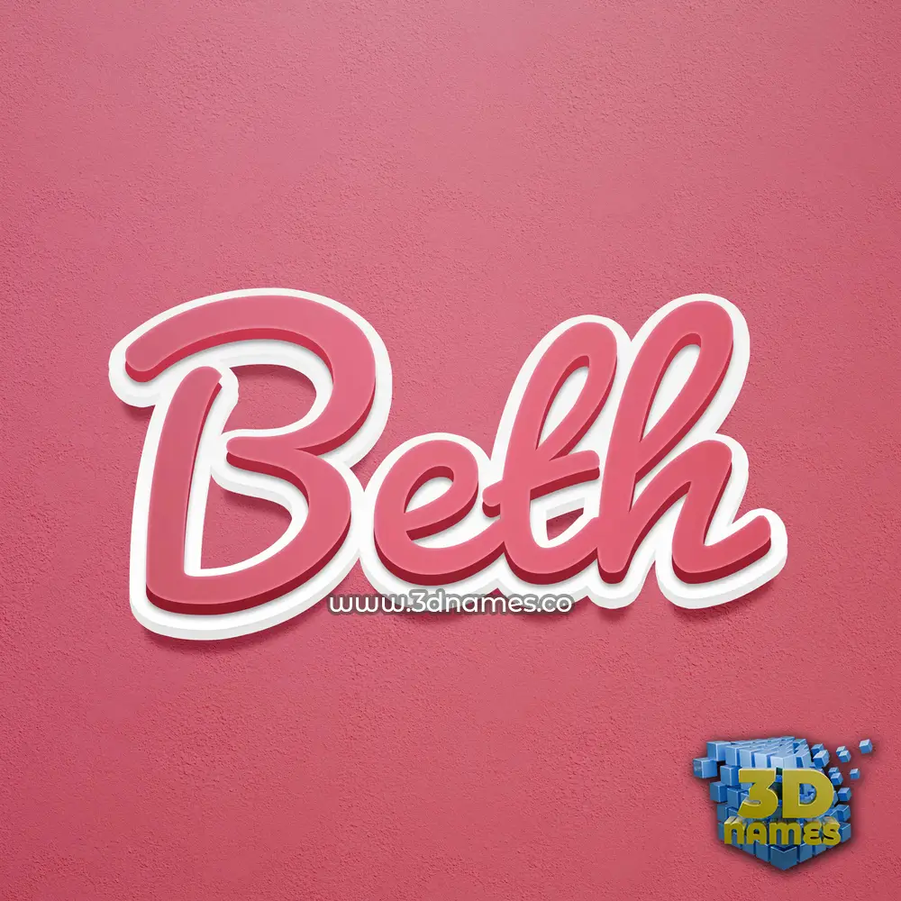 beth in Red Scribble style - 3D name wallpaper
