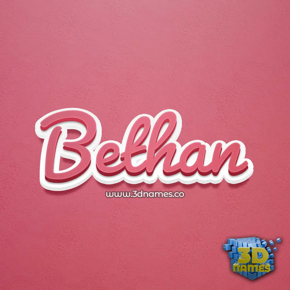 bethan in Red Scribble style - 3D name wallpaper