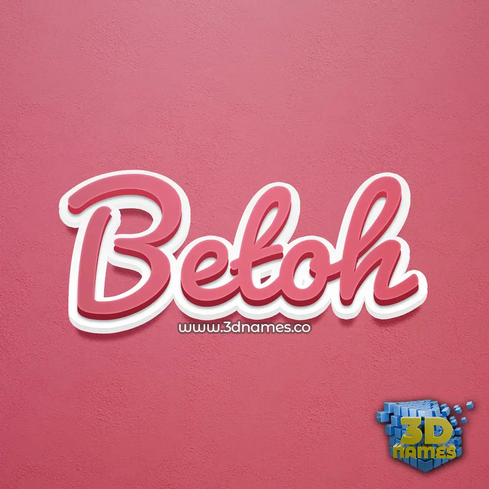 betoh in Red Scribble style - 3D name wallpaper