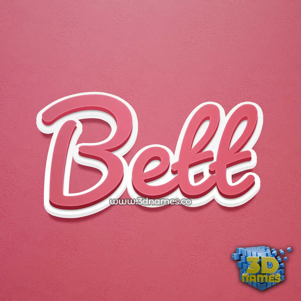 bett in Red Scribble style - 3D name wallpaper