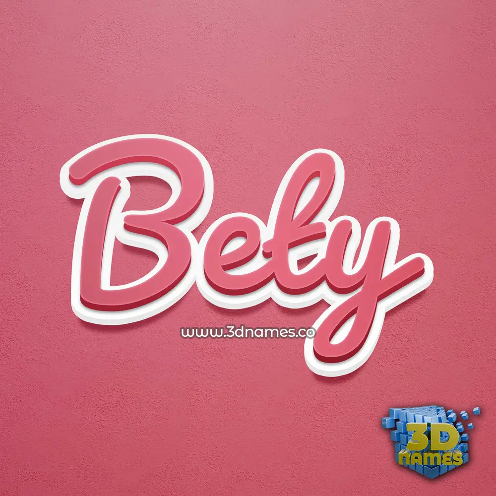 bety in Red Scribble style - 3D name wallpaper