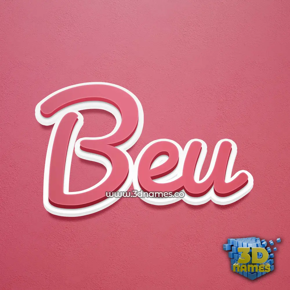 beu in Red Scribble style - 3D name wallpaper