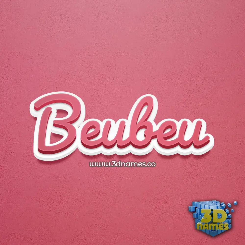 beubeu in Red Scribble style - 3D name wallpaper